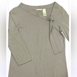 LIZ 100% Cashmere 3/4 Sleeve Sweater Lavender-Gray Women’s Medium